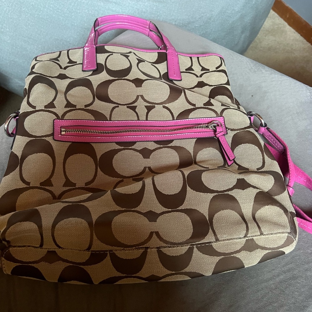 Coach pink signature crossbody purse